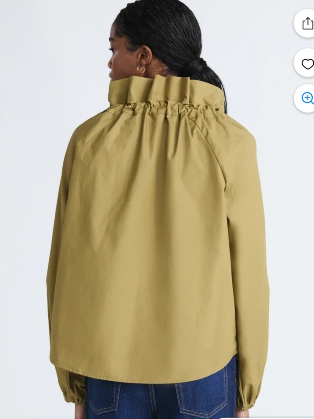 Women's Olive Ruffle Blouse - Picture 2 of 7